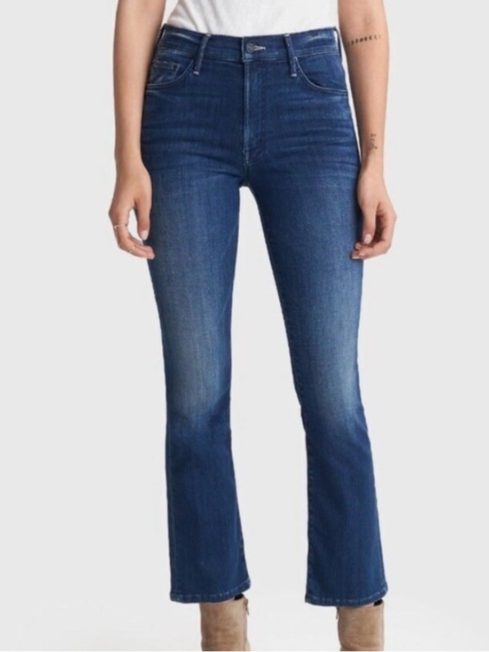 Mother Denim the Insider Crop Comfort and Joy Dark Wash Size 27